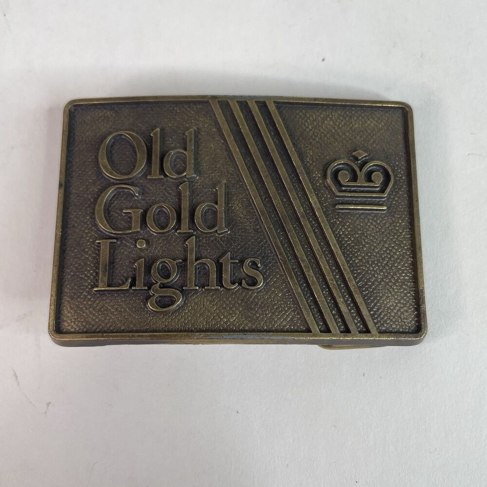 OLD GOLD Lights Cigarettes Tabacco Advertisement Promo LDL Belt Buckle 1970s